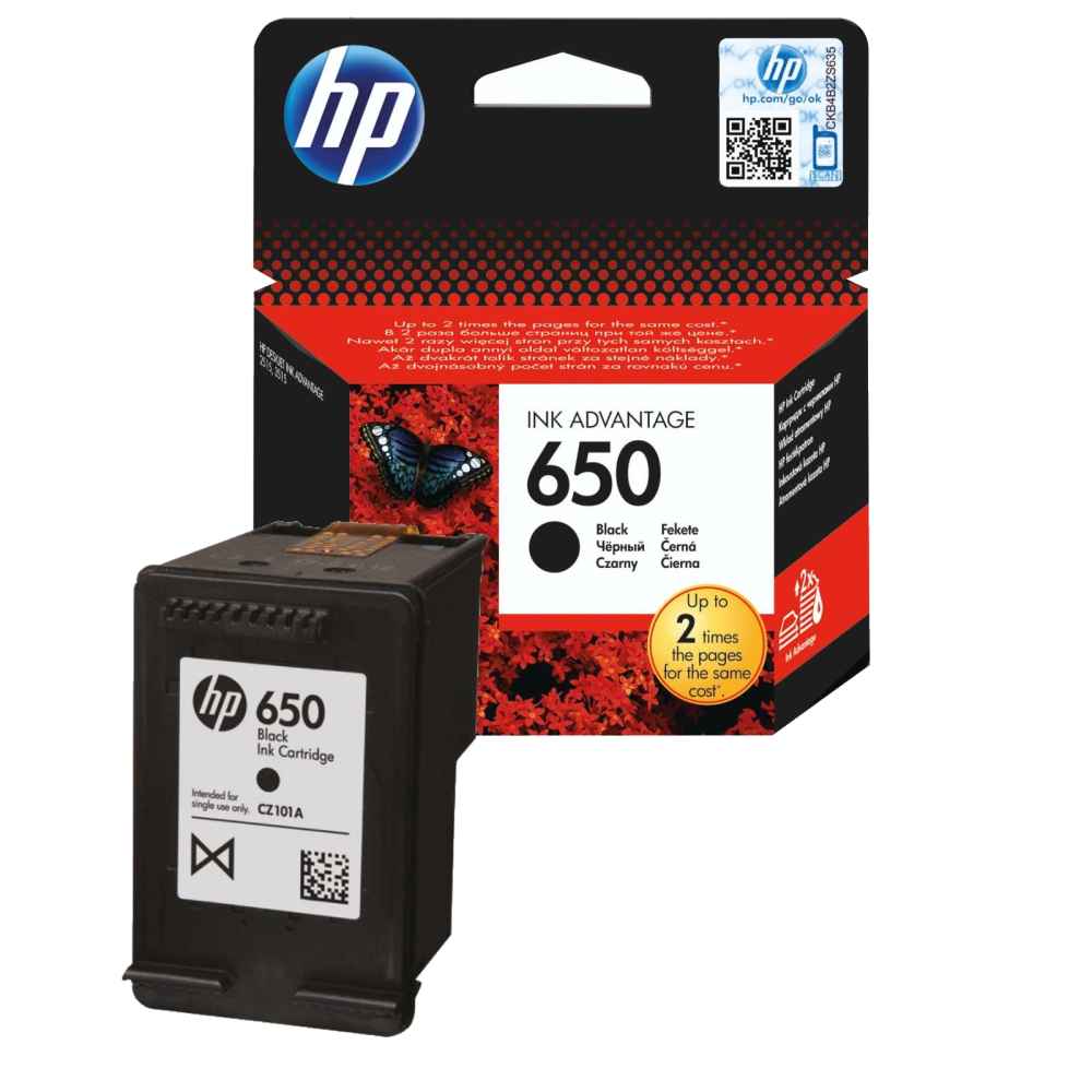 דיו שחור HP 650 CZ101AE מקורי