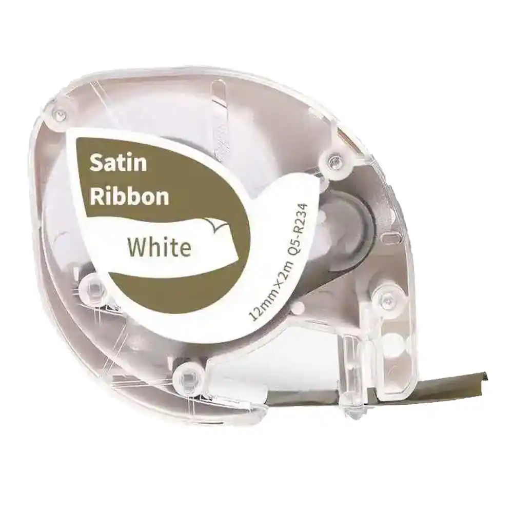 מדבקה בד סאטן לבן על רקע זהב כהה 12X2 למדפסת AIMO P12 | colors-il.com