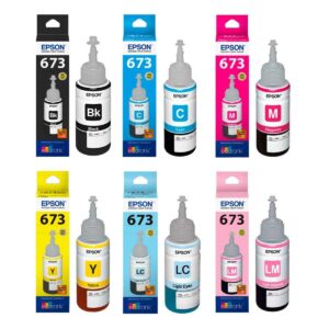 דיו צבעוני ושחור בקבוק Epson T673 סט 6 יחידות מקורי | colors-il.com