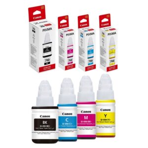 דיו צבעוני ושחור בקבוק Canon GI-490 סט 4 יחידות מקורי | colors-il.com