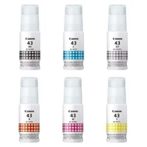 דיו צבעוני ושחור בקבוק Canon GI-43 סט 6 יחידות מקורי | colors-il.com