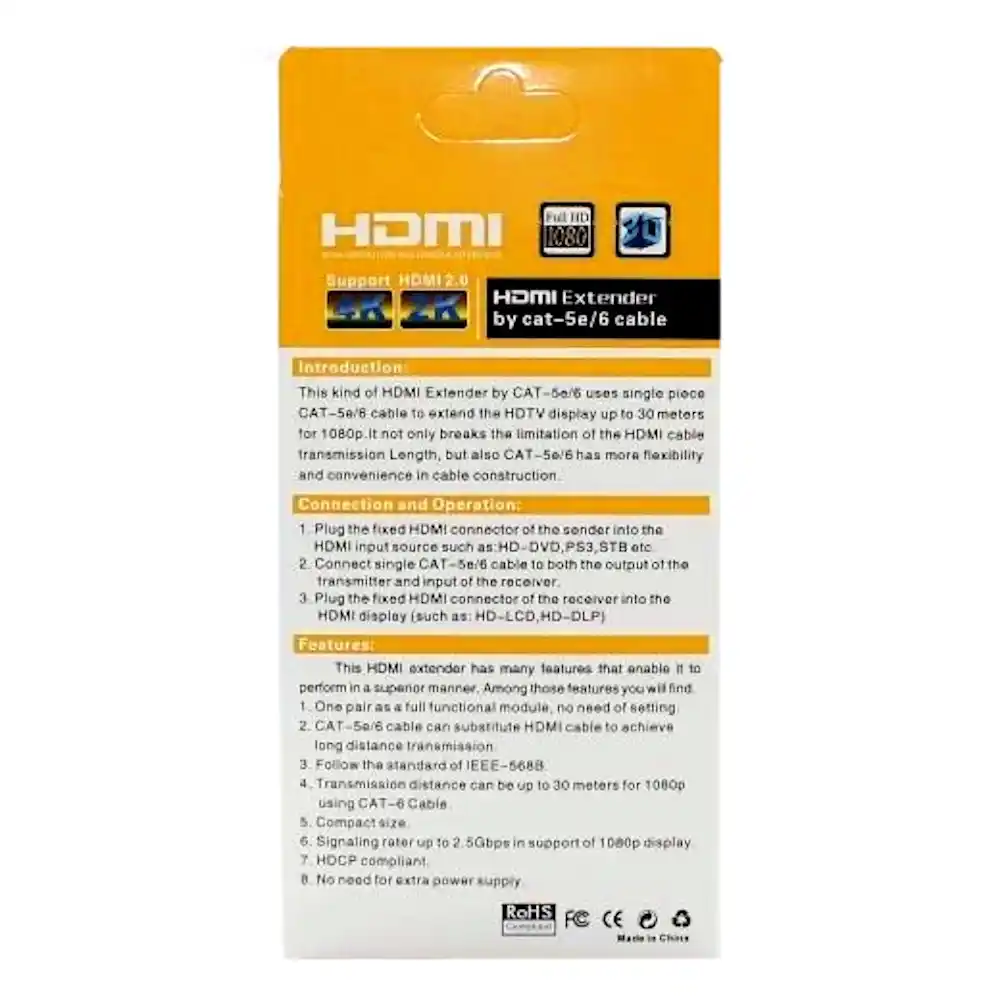 מאריך HDMI בחיבור כבל רשת RJ45 זוג | colors-il.com