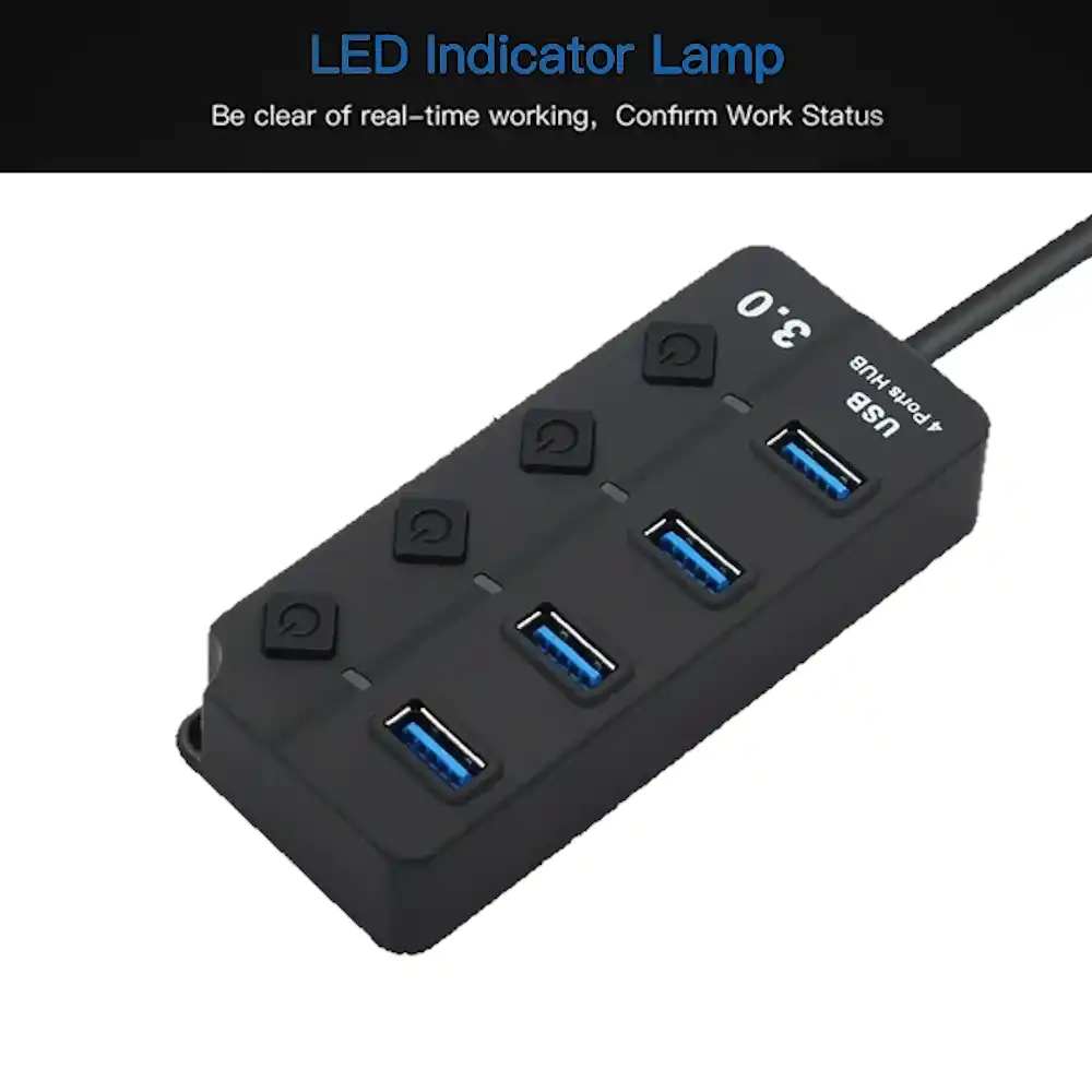מפצל USB 3.0 ל-4 יציאות עם מתגים | colors-il.com