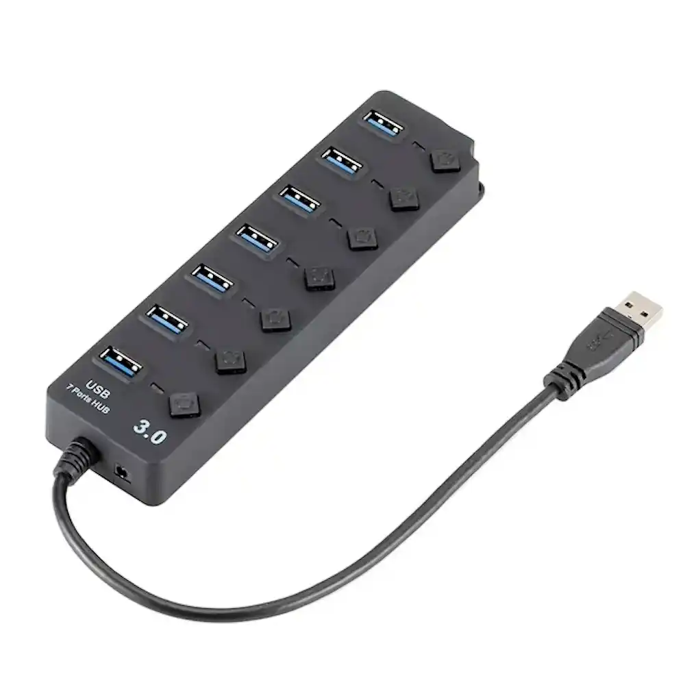 מפצל USB 3.0 ל-7 יציאות עם מתגים colors-il.com