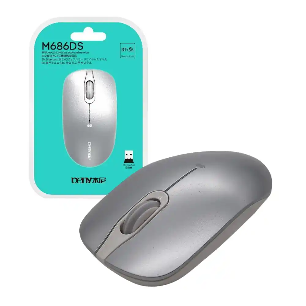 עכבר אלחוטי בלוטות BENY M686ds אפור | colors-il.com