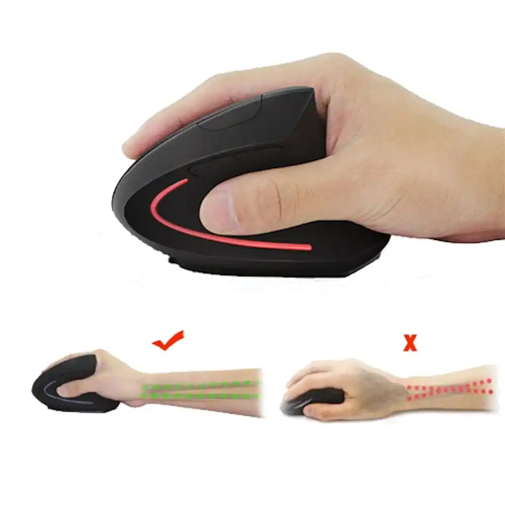 עכבר אלחוטי בלוטות ארגונומי אנכי שחור | colors-il.com