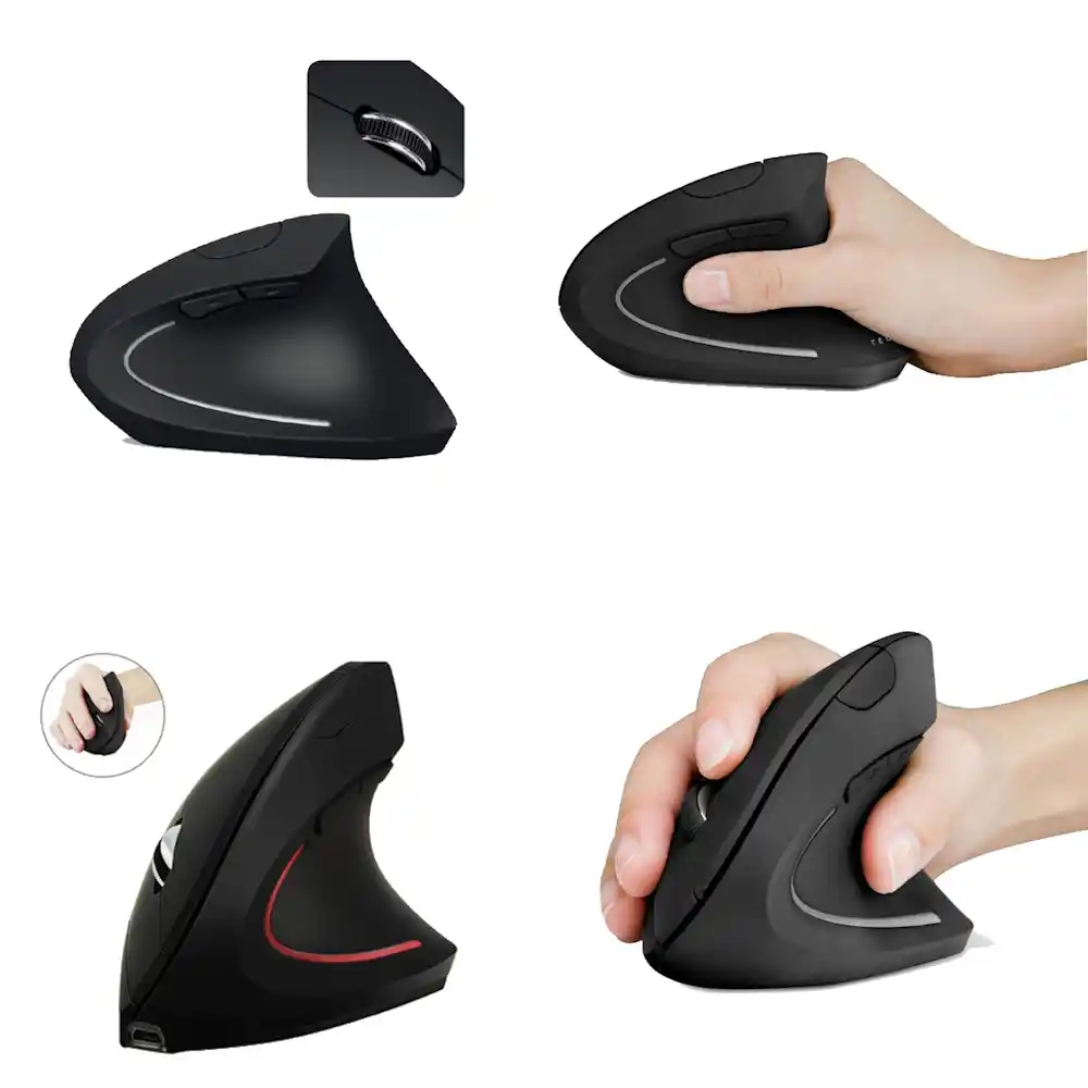 עכבר אלחוטי בלוטות ארגונומי אנכי שחור | colors-il.com