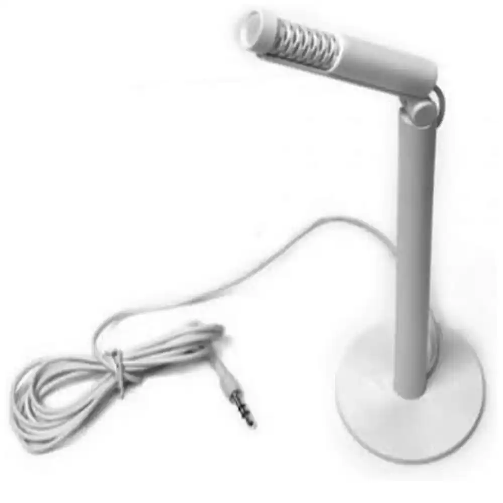 מיקרופון חוטי שולחני סטנד פלסטיק לבן Yongle YL-MIC01 | colors-il.com